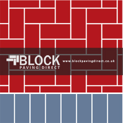 90 degree Herringbone with Soldier Block block paving pattern